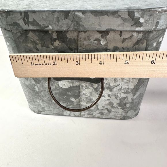 Metal Tin Rectangular Box with Lid For Storage or Planter - Picture 9 of 9